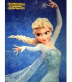 Elsa design fantasy carpet for girls, blue background