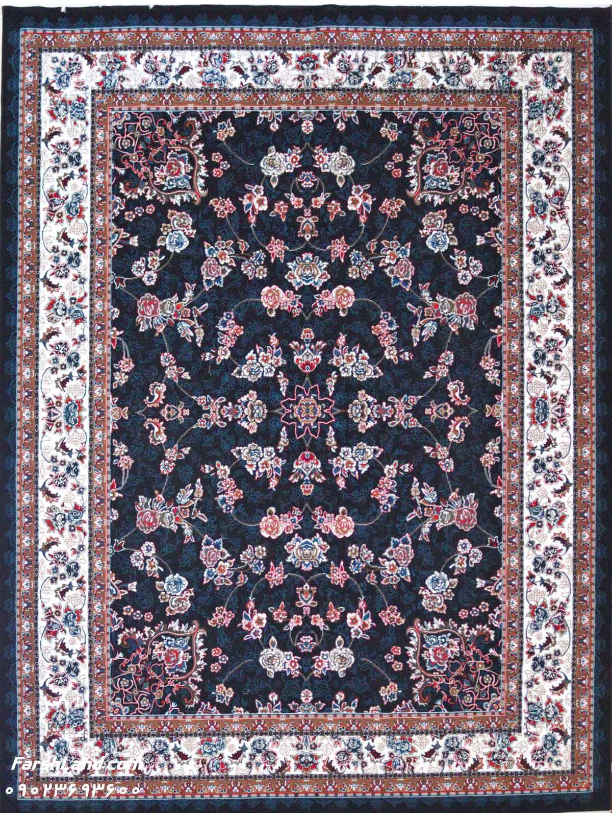 Kashan BCF Rug Afshan Design Black Color