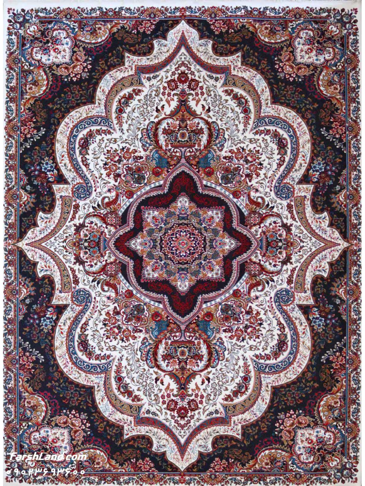 Kashan BCF Rug Shahyad Design Cream Color