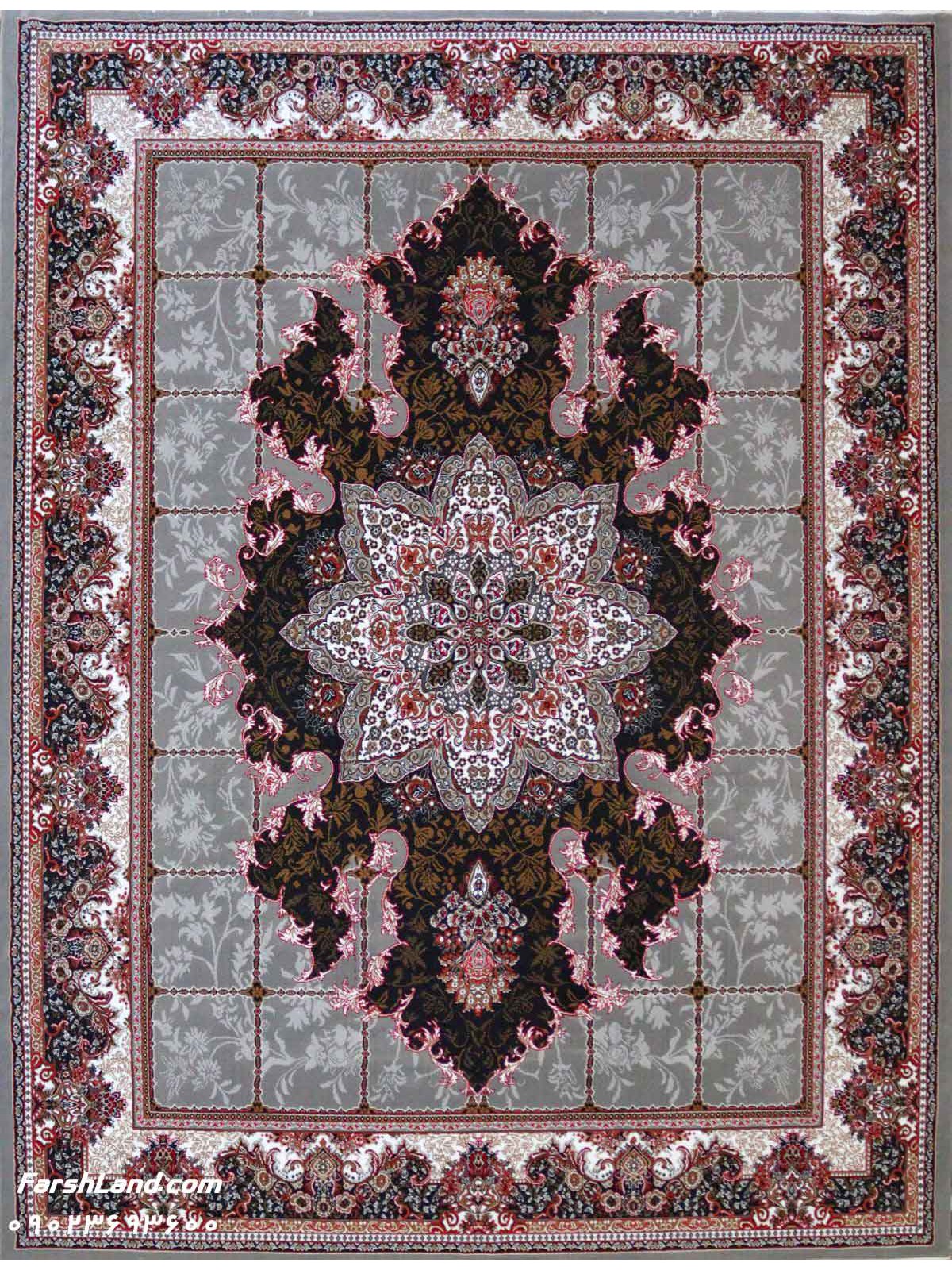 Cheap Kashan Rug Hiva Design Gray Color