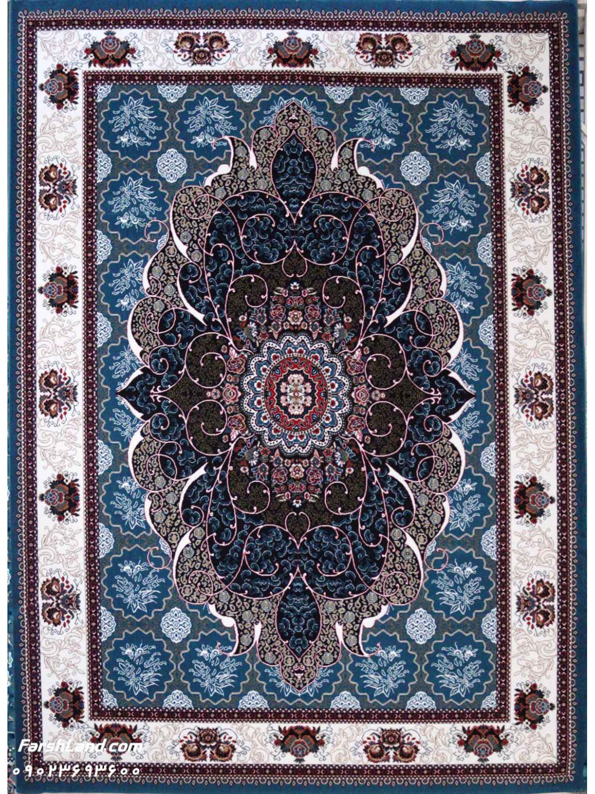 Cheap Kashan Rug Chakavak Design Blue Color