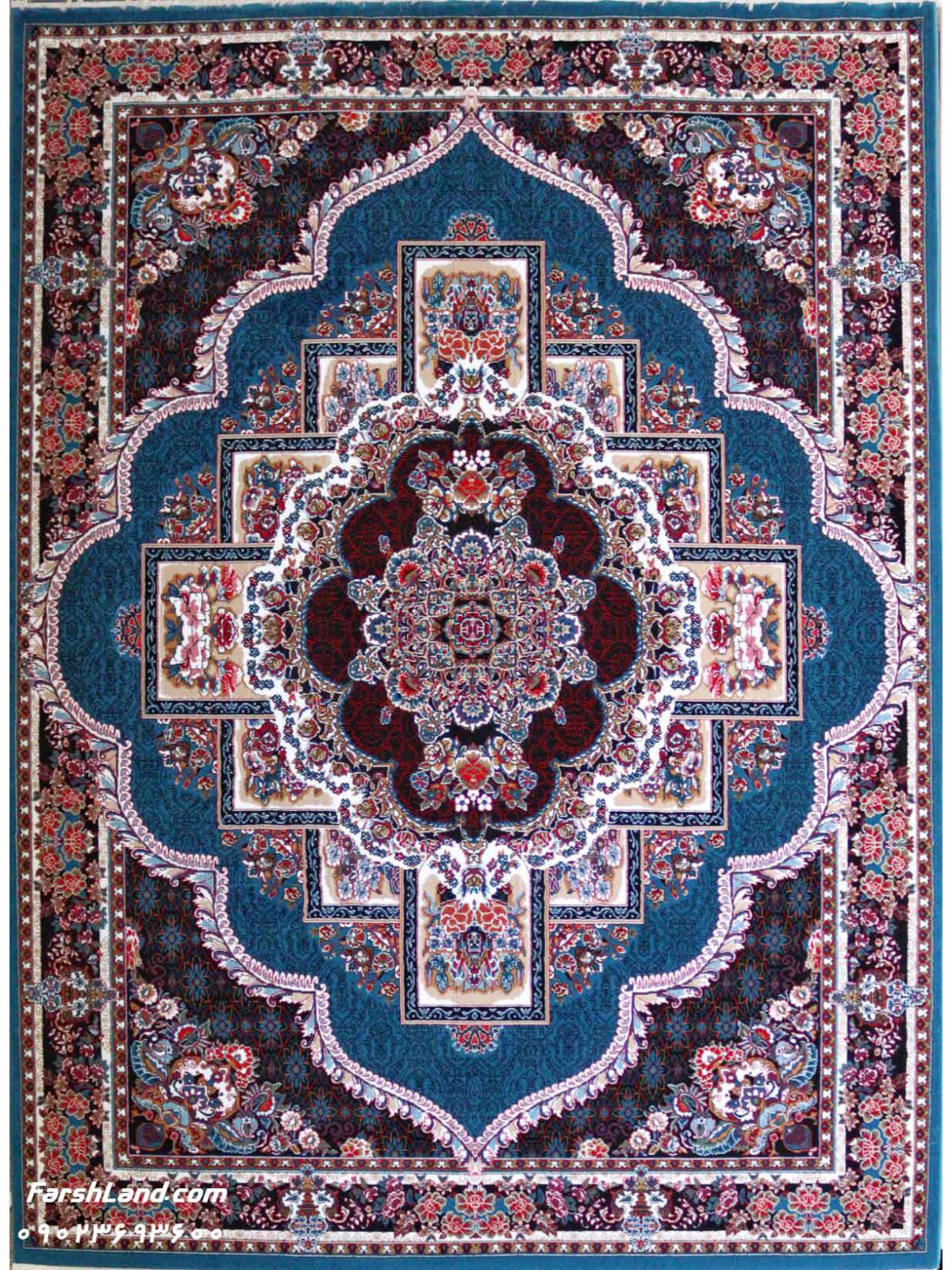 Cheap Kashan Rug Nardoun Design Blue Color