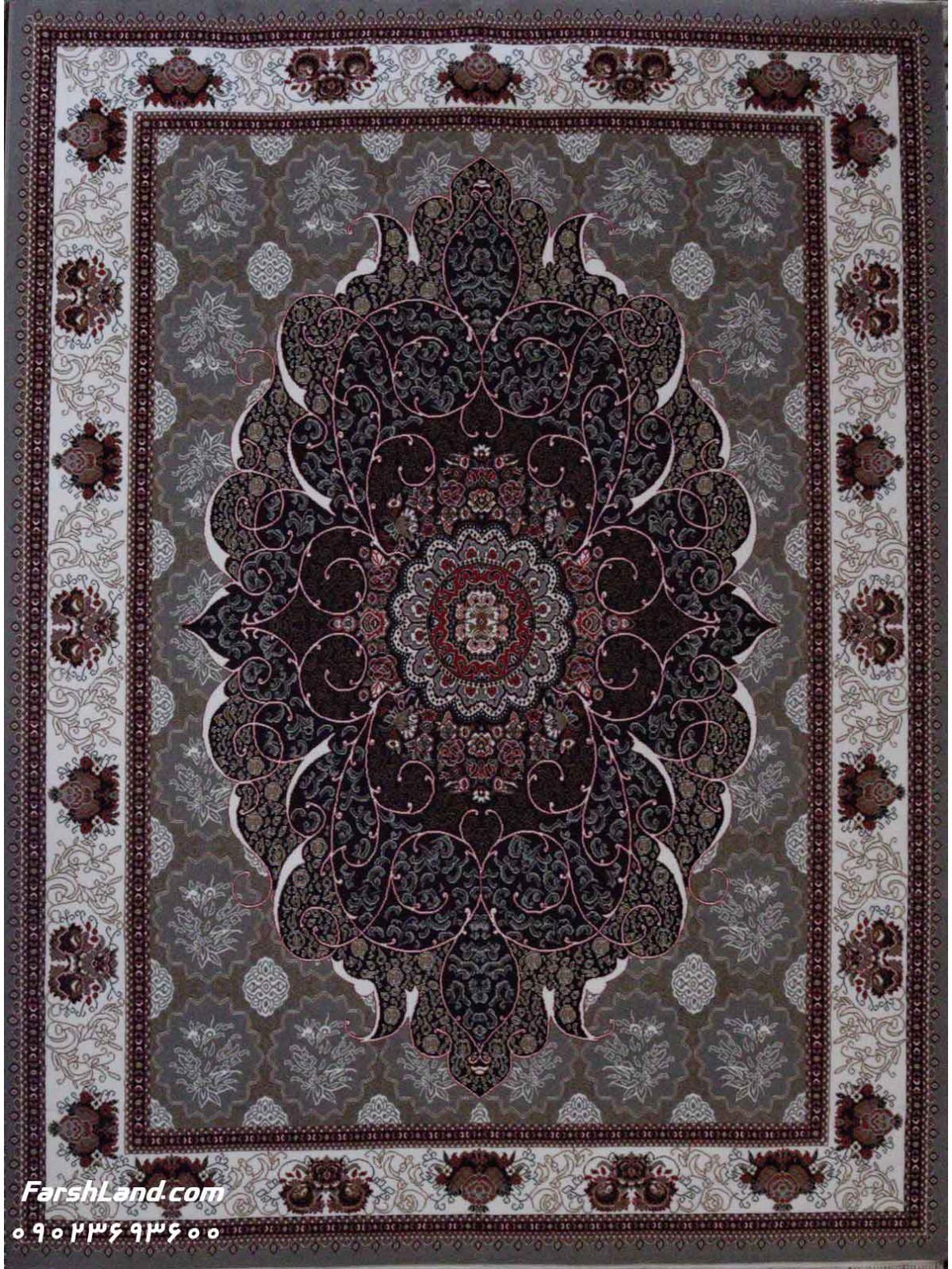 Cheap Kashan Rug Chakavak Design Gray Color