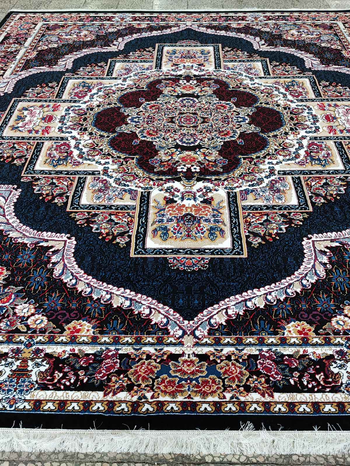 Kashan BCF Carpet Nardoun Design Black Color