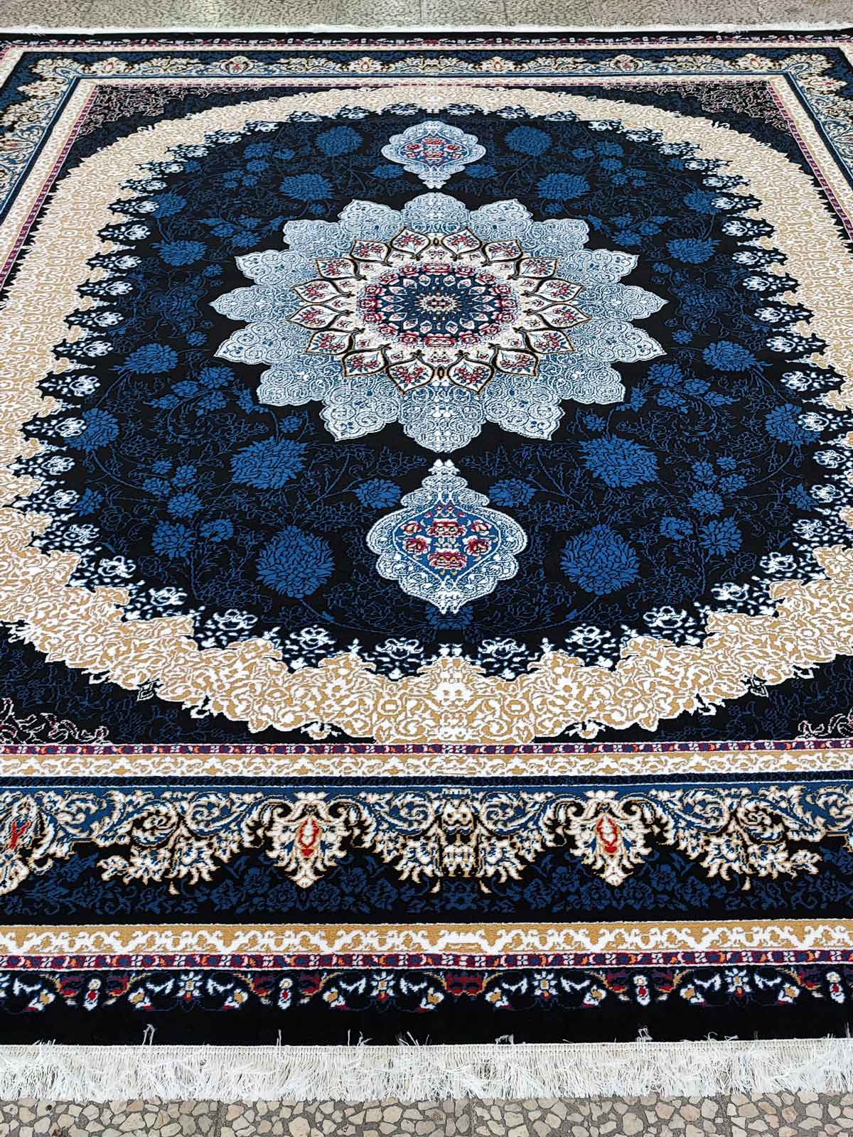 Kashan BCF Carpet Gita Design Black Color