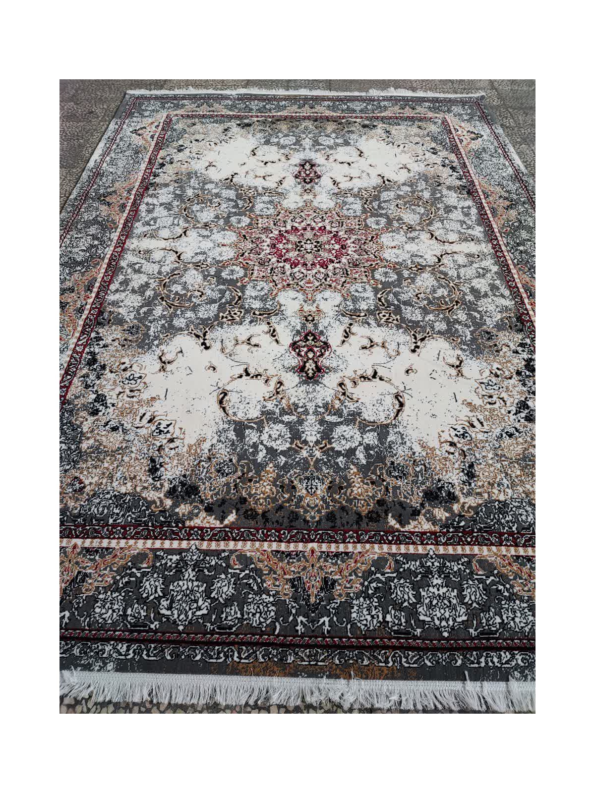 copy of Kashan Cheap BCF Rug Silver Design Gray Color