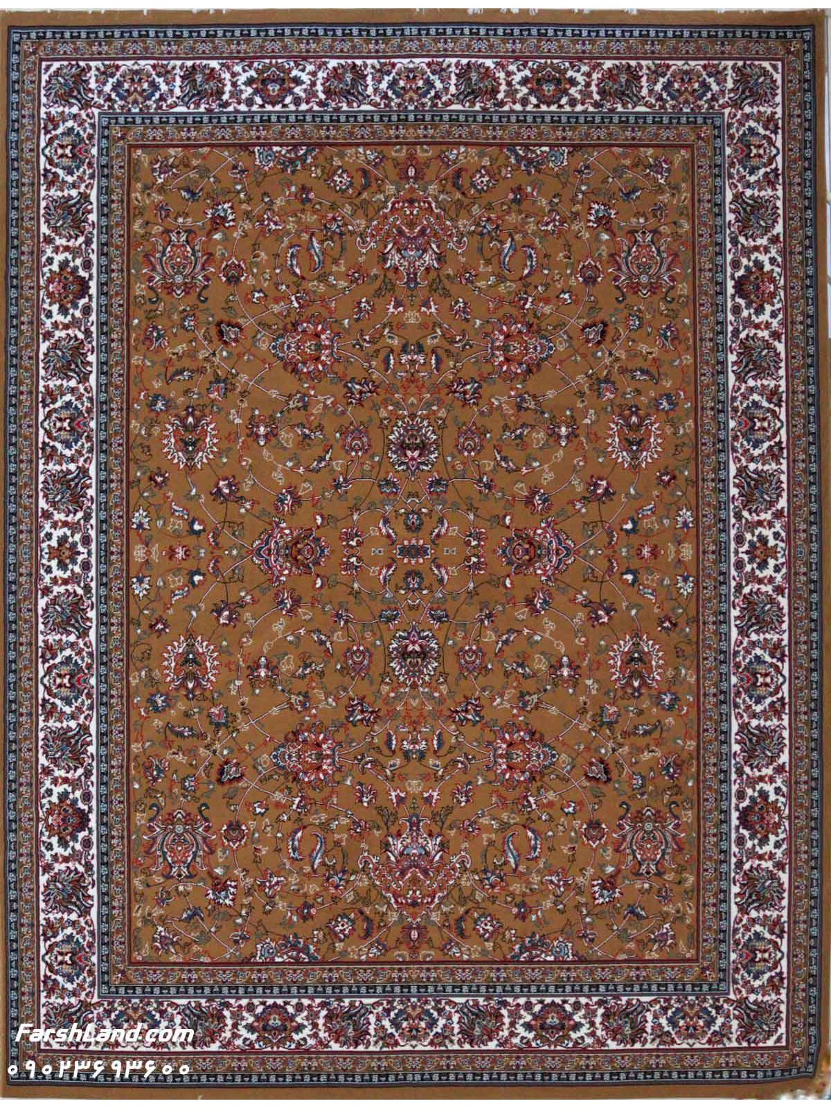 Kashan Cheap BCF Carpet Afshan Design Beige Color