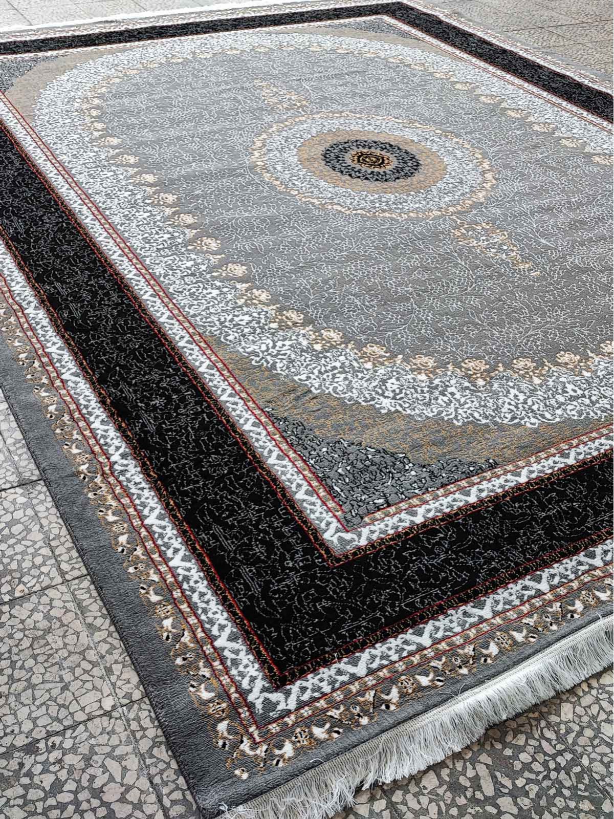 Kashan Cheap BCF Rug Silver Design Gray Color