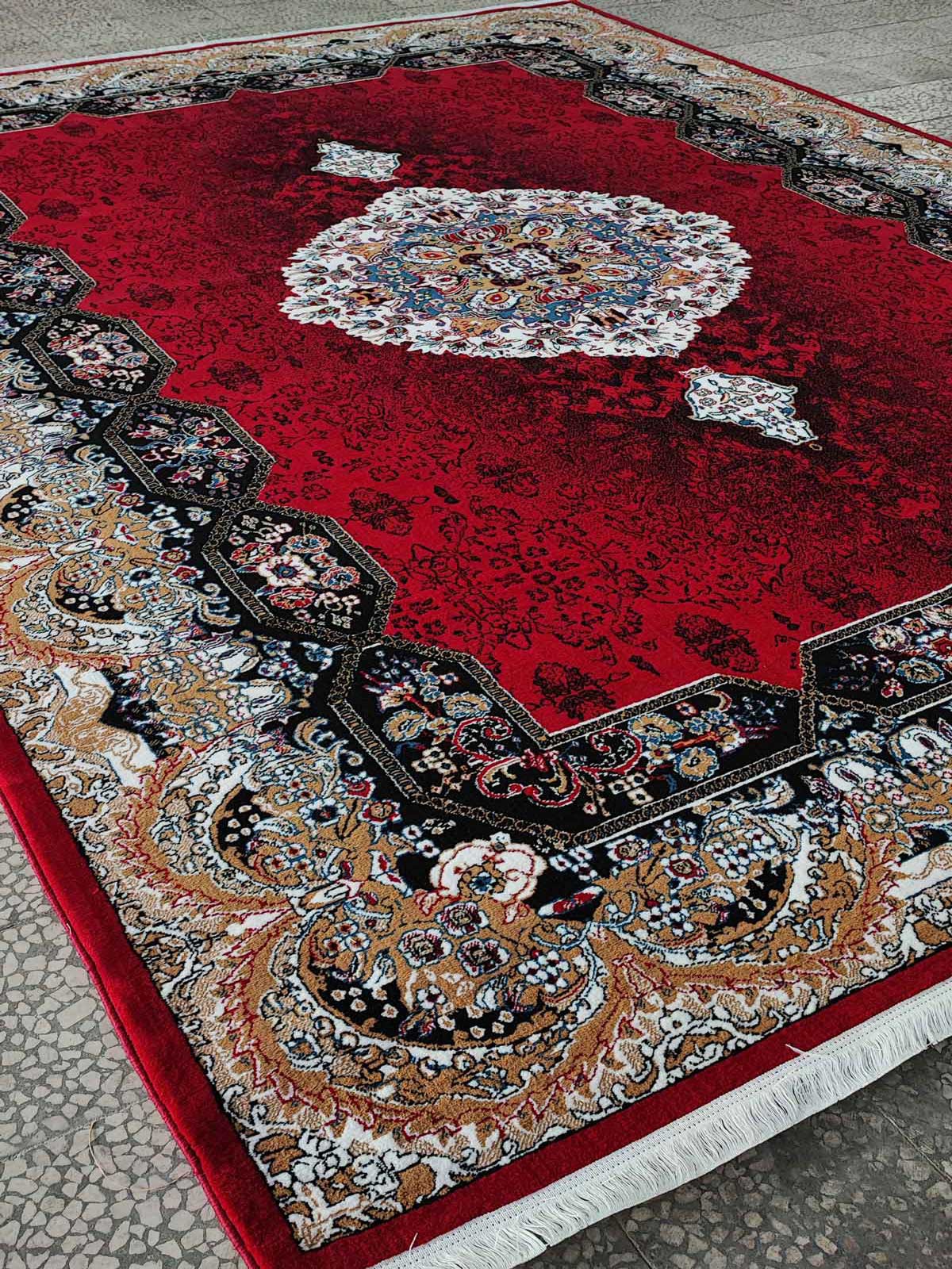 Kashan CHEAP BCF Rug Haliday Design Red Color