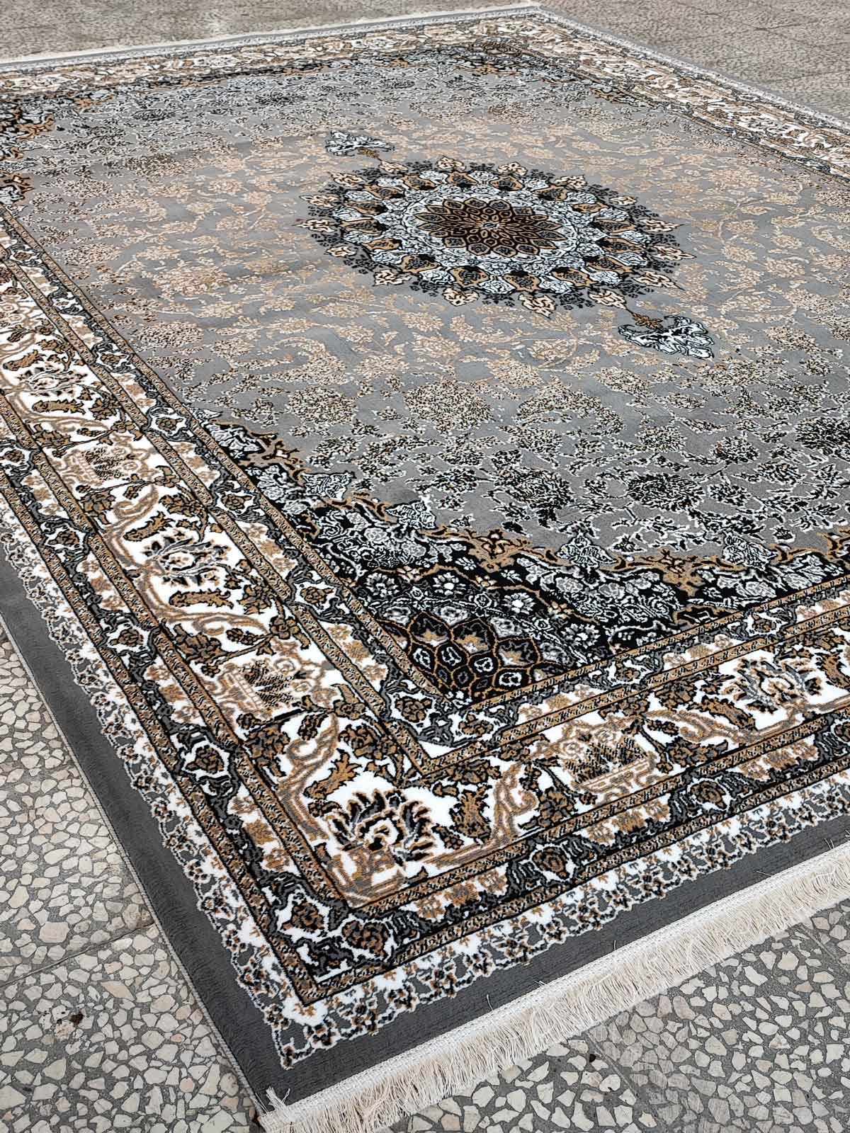 Kashan carpet BCF Rug Shahan Design Gray Color