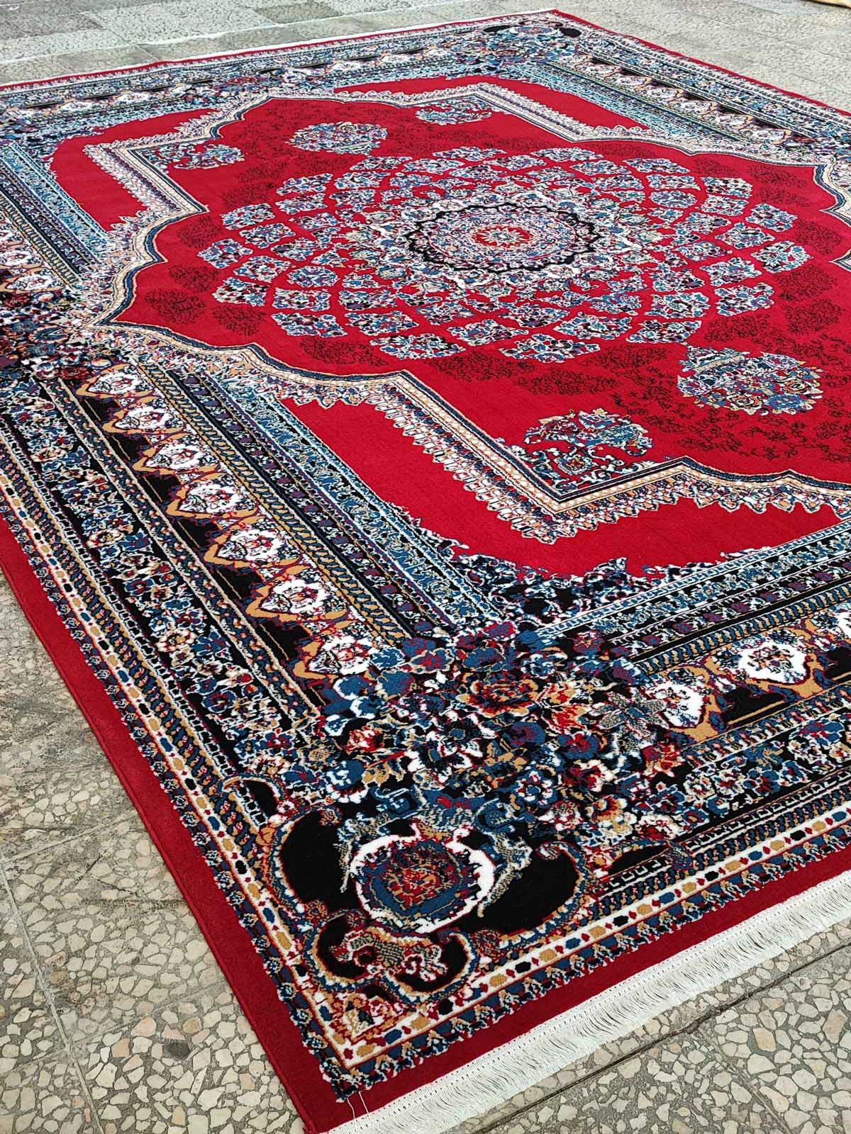 Kashan carpet BCF Rug Lux Design Red Color