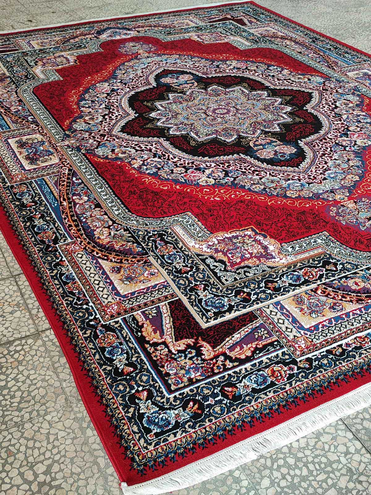 Kashan carpet BCF Rug Bagh Design Red Color