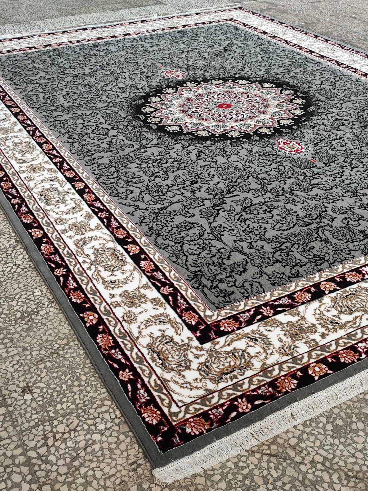 Kashan carpet BCF Rug Tina Design Gray Color