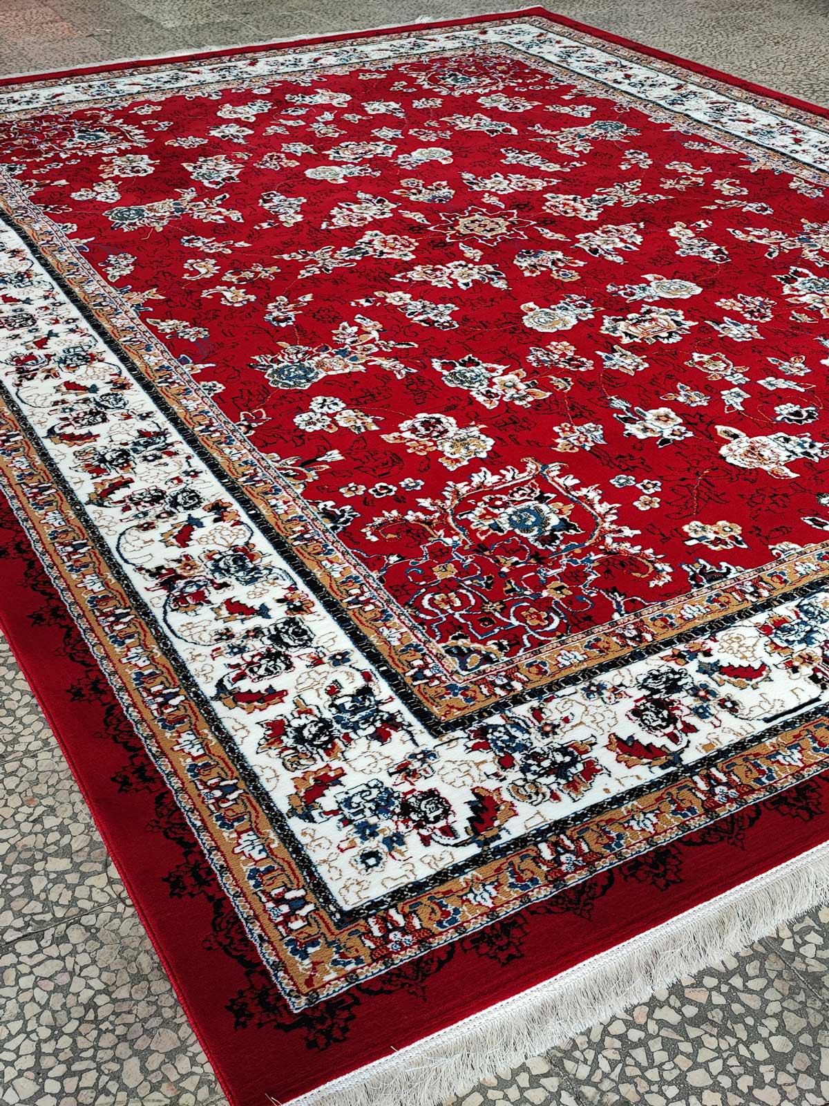 Kashan carpet BCF Rug Gilda Design Red Color