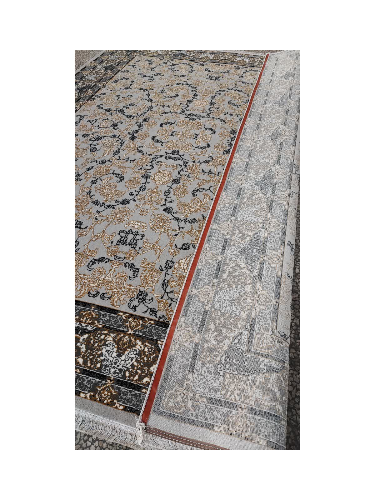 Kashan Cheap BCF Carpet Tamasha Design Silver Color