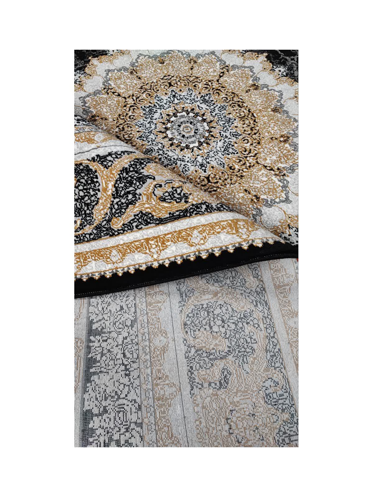 Kashan Cheap BCF Carpet Soror Design Black Color