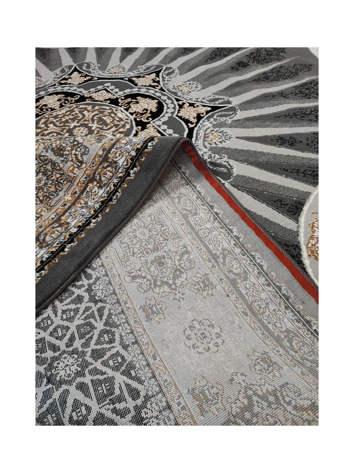 Kashan BCF Carpet Khorshid Design Gray Color
