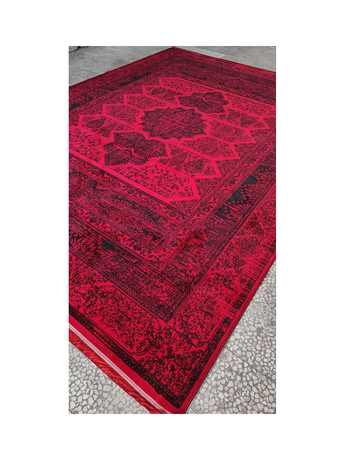 Kashan BCF Carpet Golshan Design Red Color