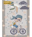فرش اتاق نوجوان دختر دوچرخه سوار